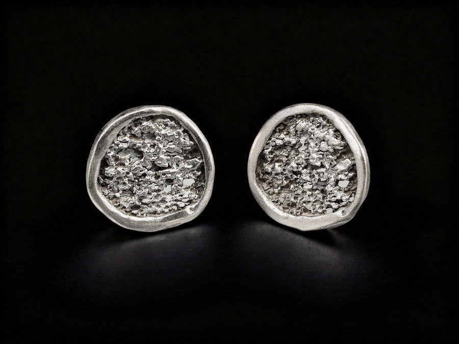 Silver Crater Earrings