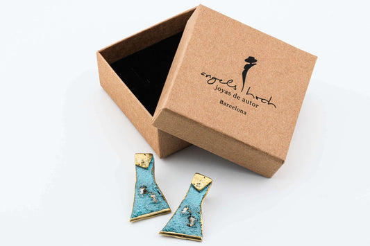 Fragments of Sunset Earrings detail showing artisanal texture