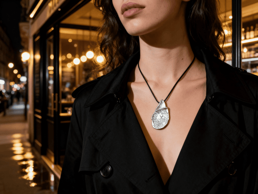 Silver Echo Necklace in sterling silver with sculptural design