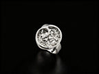 925 sterling silver ring with oval druzy-style gemstone, top view