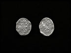 925 sterling silver stud earrings with hammered round discs, textured silver finish
