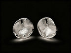 925 sterling silver stud earrings with round textured coin faces