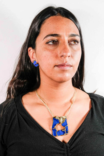 Terra Fragments Earrings in gold-plated bronze with sculptural design