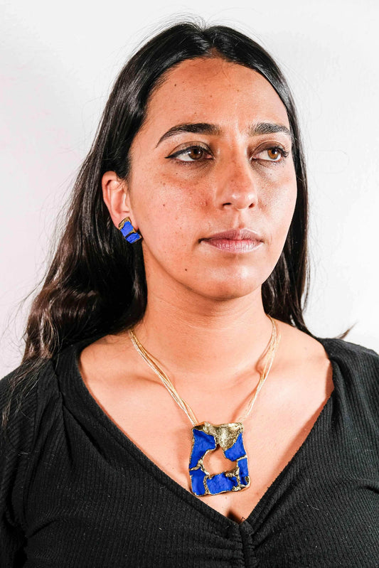 Terra Fragments Earrings in gold-plated bronze with sculptural design