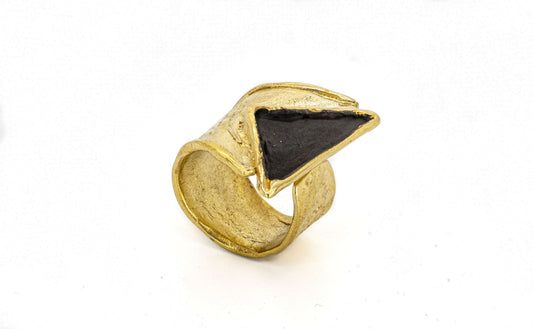 Golden Triangle Ring handcrafted in Barcelona