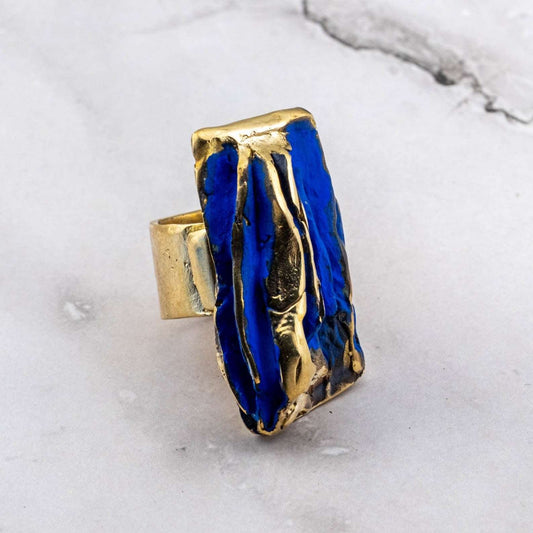 Modernist Edge Ring handcrafted in Barcelona