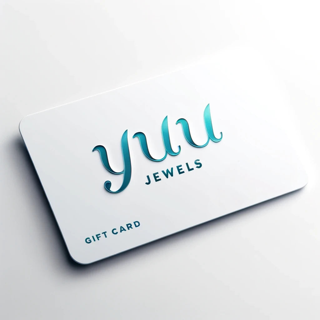 Gift card with y&u JEWELS turquoise logo and GIFT CARD text