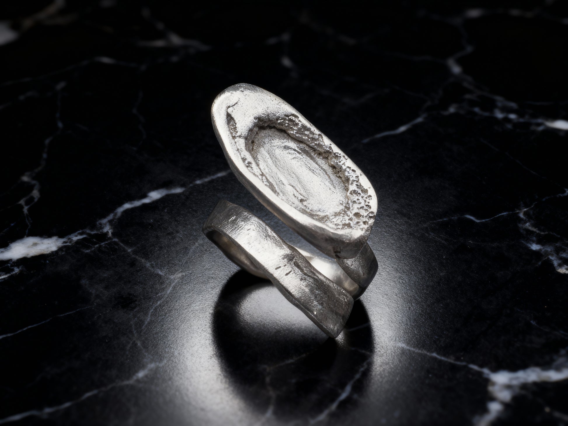 Silver Echo Ring handcrafted in Barcelona