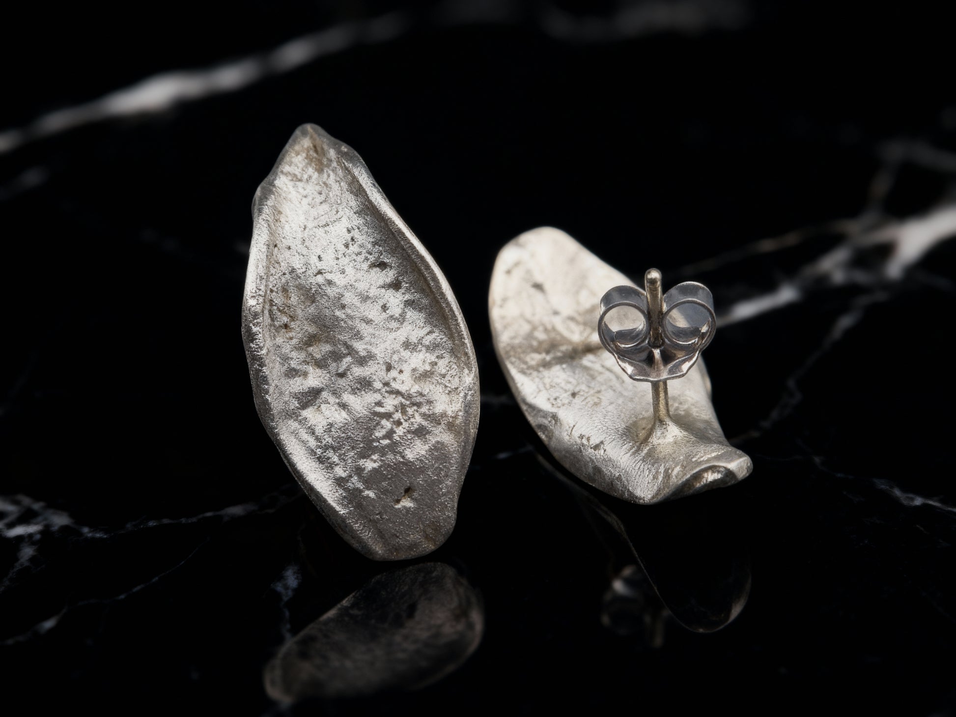 Silver Echo Earrings handcrafted in Barcelona