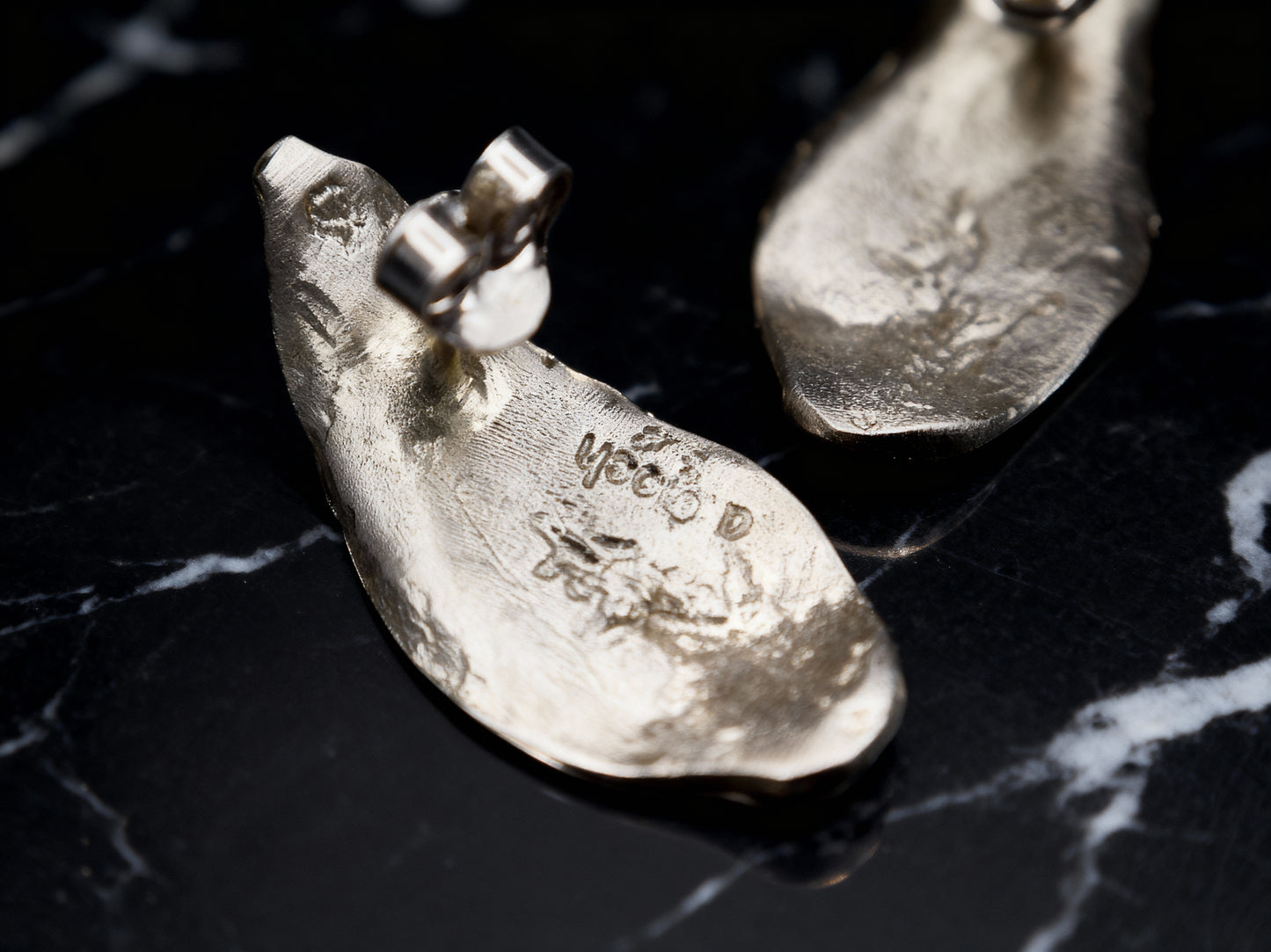 Silver Echo Earrings handcrafted jewelry detail