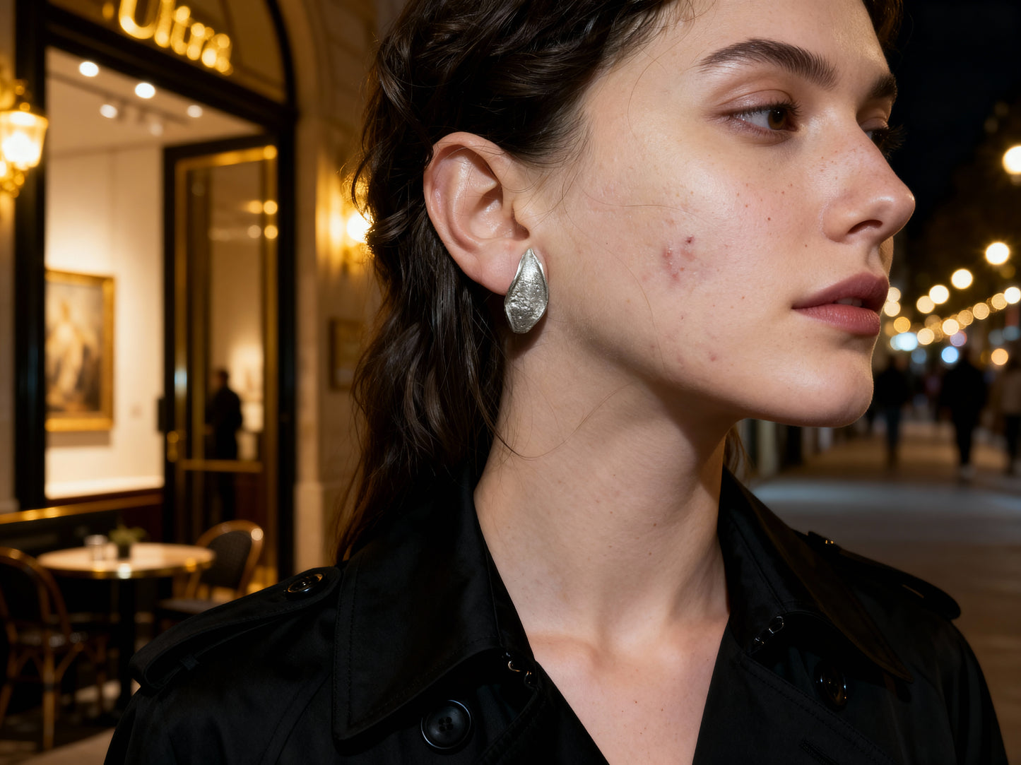 Silver Echo Earrings in sterling silver with sculptural design
