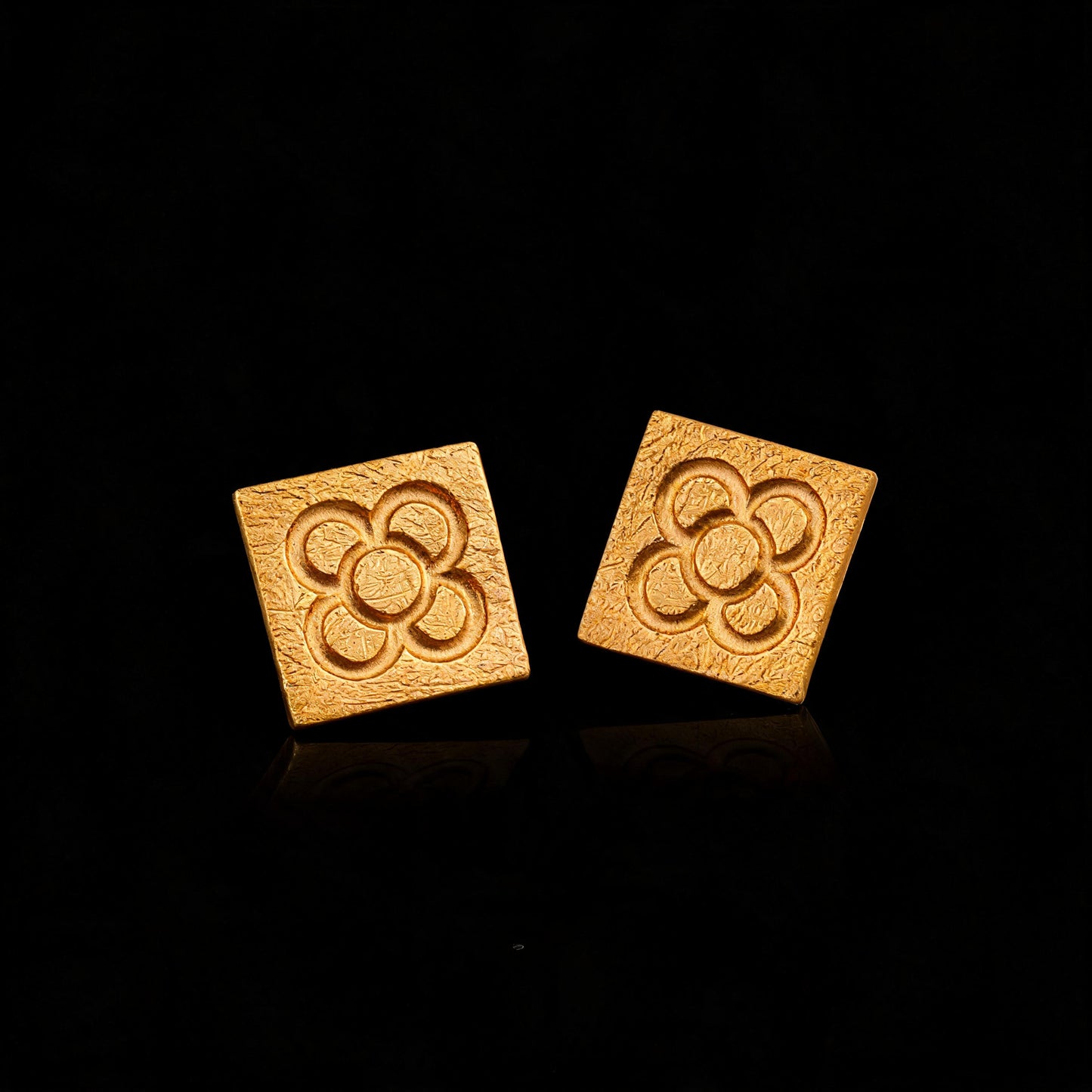 Boucles d'oreilles carrées à fleurs catalanes Panot