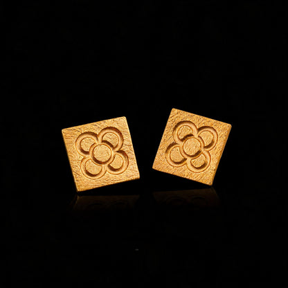 Boucles d'oreilles carrées à fleurs catalanes Panot