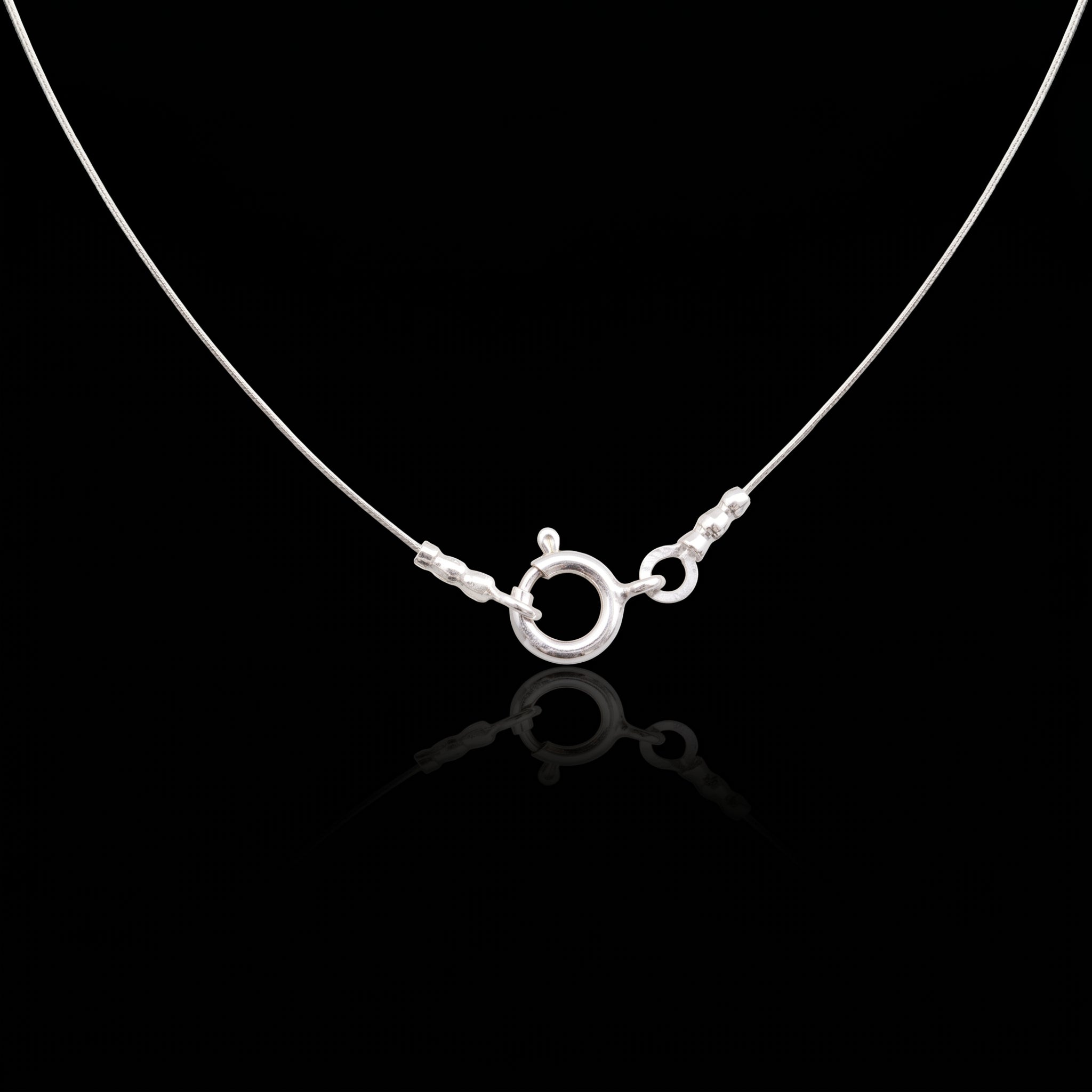 925 silver necklace clasp and round links with bead accents; thin chain