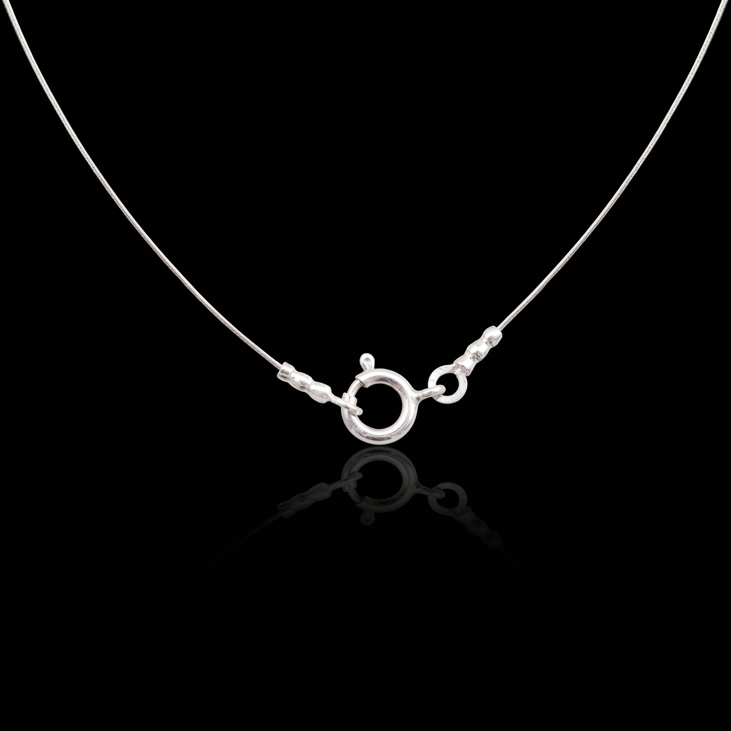 Silver 925 necklace chain with round clasp and small bead accents