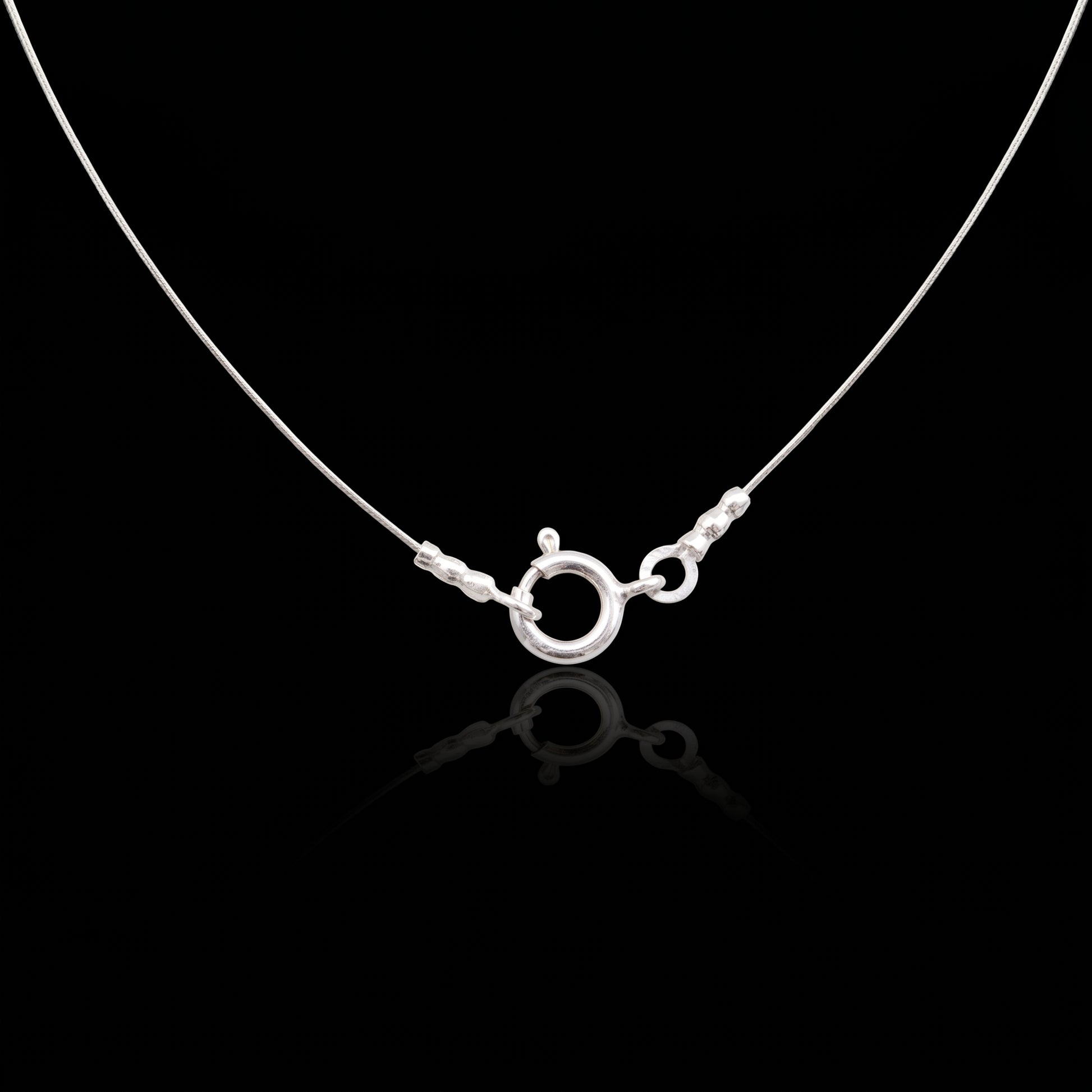 Silver 925 necklace chain with round clasp and small bead accents