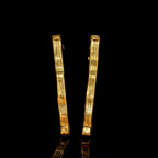 Arracades Aurum Linearis de 18K, barres d'or texturitzat verticals amb vores rectes